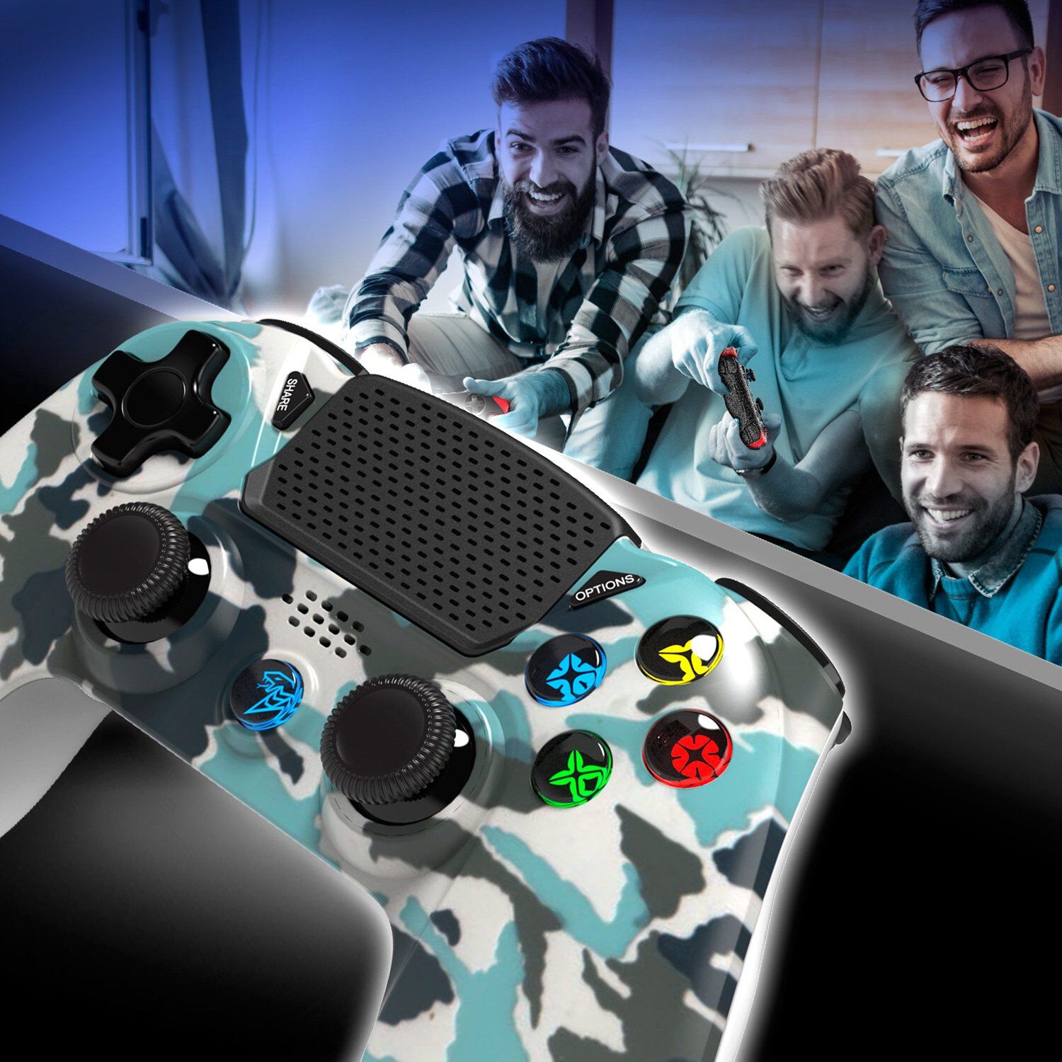 Kontroler PS4 Camo Ocean QSP414, bezprzewodowy | home