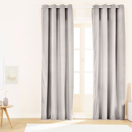 Zasłony na przelotkach welwetowe 140 x 250 cm Smukee, 2 szt., beżowe