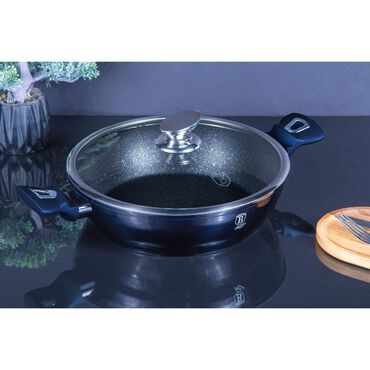 Płytki garnek z pokrywką BERLINGERHAUS AQUAMARINE, aluminiowy, 3,8 l