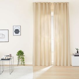 Zasłony aksamitne na taśmie 135 x 250 cm Smukee Home, 2 szt., beżowe