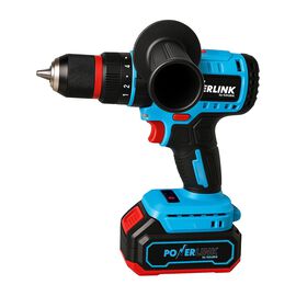 Akumulatorowa wiertarko-wkrętarka udarowa z silnikiem bezszczotkowym Powerlink, 20 V, 120 Nm, 13 mm, 2x akumulator 4 Ah, z akcesoriami