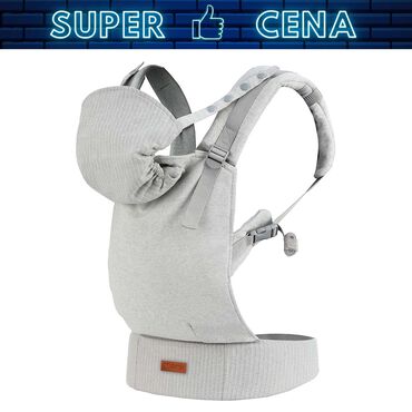 MOMI_Nosidło ergonomiczne MoMi Collet z kapturem, 2 pozycje noszenia, szare_1