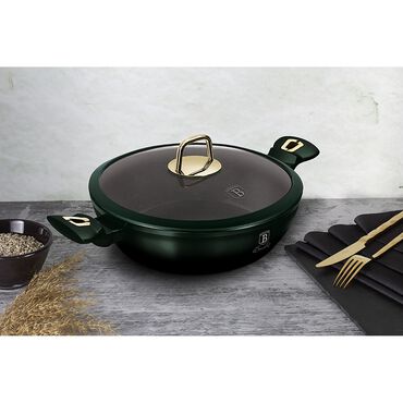 Garnek ze szklaną pokrywką EMERALD, 3,8 l, aluminiowy