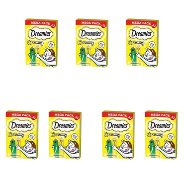 DREAMIES_Przysmak dla kotów Dreamies Creamy Mega Pack, kocimiętka, ser, 84 x 10 g_1