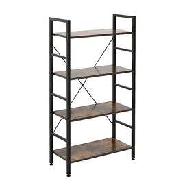 Regał loft 60 x 28 x 118 cm OTE, 4 półki, melamina, ciemnobrązowy