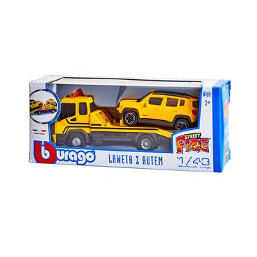 BBURAGO_Samochód laweta Bburago, żółty, 1:431