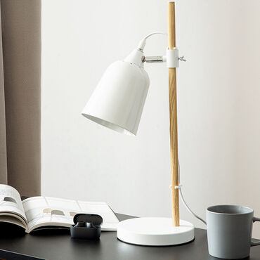 KONSIMO_Lampa stołowa Hali, 49 cm, biała, metalowa_5