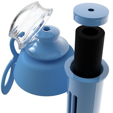 Zestaw 3 filtrów do butelki filtrującej, niebieskie + zakrętka
