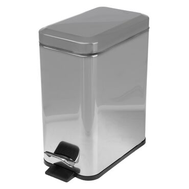 Kosz na śmieci z pedałem Smukee Home, 5 l, prostokątny, chromowany_1
