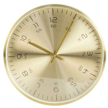Tajemniczy Ogród_Zegar ścienny, 30 cm, aluminiowy, złoty_1
