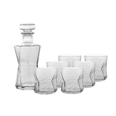 BORMIOLI_Zestaw do whiskey Cassiopea, karafka i 6 szklanek_1