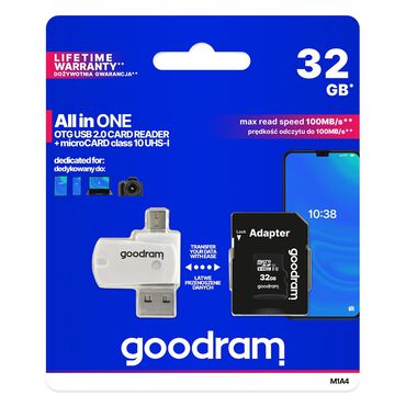 GOODRAM_Karta pamięci Goodram M1A4 Micro SDXC 32 GB, klasa 10, z adapterem i czytnikiem kart_1