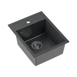 Zlewozmywak granitowy jednokomorowy czarny Root Chef Mini, 390 x 500 x 204 mm