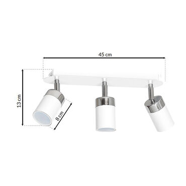Lampa sufitowa Milagro Joker 3 x GU10, biały chrom
