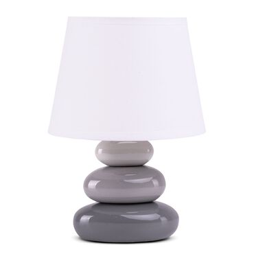KONSIMO_Lampa nocna Salu, 18 cm, kamyki, szara_1