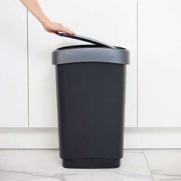 Kosz na śmieci Rotho Twist, swing, 50 L, srebrny