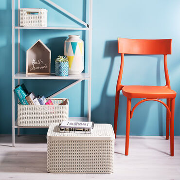 Koszyk RATTAN STYLE, kremowy, S