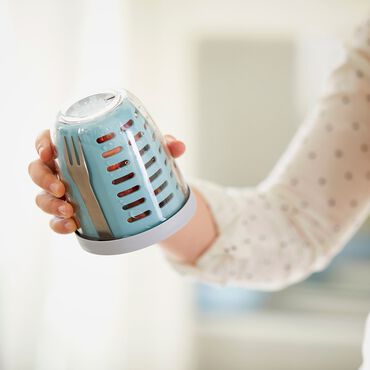 Pojemnik na owoce i warzywa, MEPAL, ELLIPSE, 600 ml + widelczyk, zielony