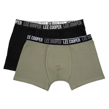 LEE COOPER_Komplet 2 par bokserek męskich, rozmiar M, czarne / khaki_1