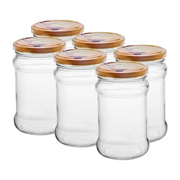 FLORINA_Słoik 315 ml z metalową nakrętką Florina, 6 szt., pomarańczowa nakrętka_1