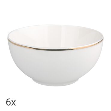 ALTOM DESIGN_Porcelanowa Miska Altom Bella, 14 cm, 630 ml, 6 sztuk, ze złotą linią1