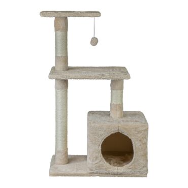 KITTY_DRAPAK DLA KOTA, 85 CM, BEŻOWY, legowisko z zabawką_1