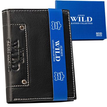 ALWAYS WILD_Pionowy portfel męski Always Wild z ochroną RFID, 13 x 10 x 2 cm_1