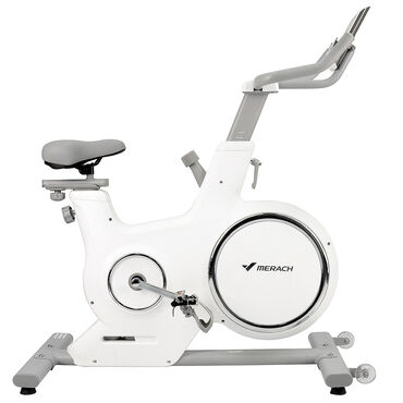 Rower spinningowy, biały, 8 poziomów oporu, Bluetooth