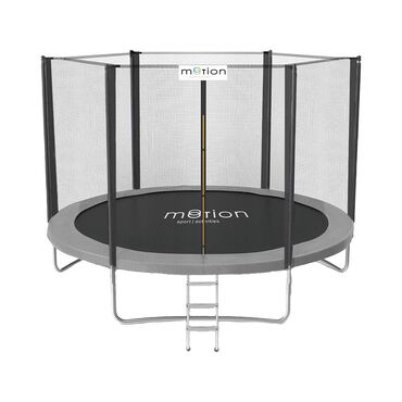 JUMI_Trampolina ogrodowa, śr. 244 cm, z siatką zewnętrzną, z drabinką, szara_1