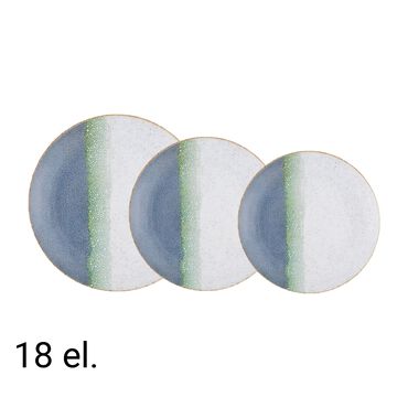 LUBIANA_Zestaw obiadowy z porcelany na 6 osób Lubiana Boss 9012, 18 elementów, niebiesko-zielono-szary_1