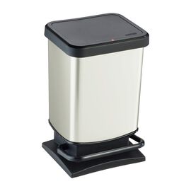 Kosz na śmieci Rotho Paso, biały, 20 L, z pedałem