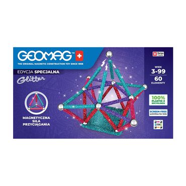GEOMAG_Klocki magnetyczne Geomag Glitter, brokatowe, 60 elementów_1