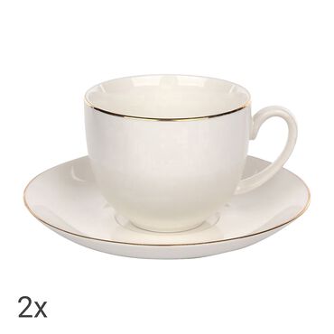 ALTOM DESIGN_Filiżanki porcelanowe Altom Bella, 270 ml, 2 sztuki, ze spodkiem_1