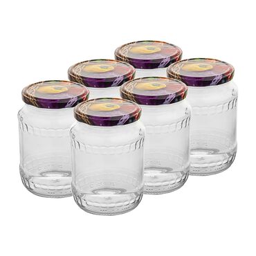 FLORINA_Słoik 720 ml z metalową nakrętką Florina, 6 szt., nadruk warzywa_1