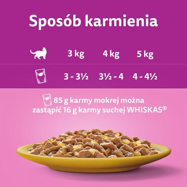 Mokra karma dla kotów Whiskas, saszetki, drób, 80 x 85 g