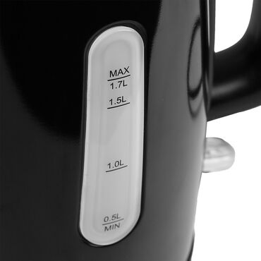 Czajnik elektryczny ze stalowym wnętrzem Hoffen, 1,7 l, 2200 W, czarny