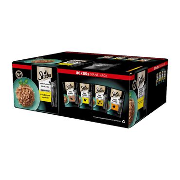 SHEBA_Mokra karma Sheba Delicacy Fine Flakes Drobiowe Smaki, dla dorosłych kotów, 80 x 85 g_1