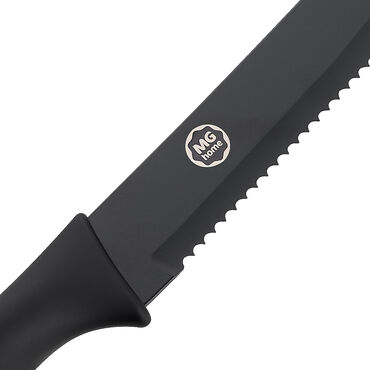Nóż do krojenia chleba 8” MG Home Black, stal nierdzewna, czarny