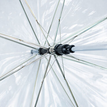 SEMI LINE_Parasol przezroczysty, 90 cm, różowa lamówka_4