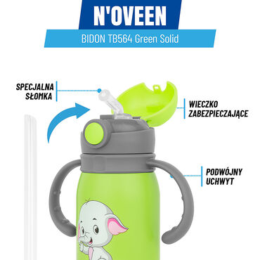Bidon NOVEEN TB564 Green Solid 300 ml, zielony