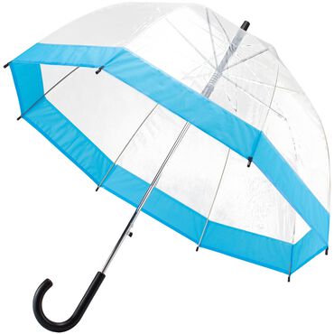 SEMI LINE_Parasol, 90 cm przezroczysty, niebieska lamówka_1
