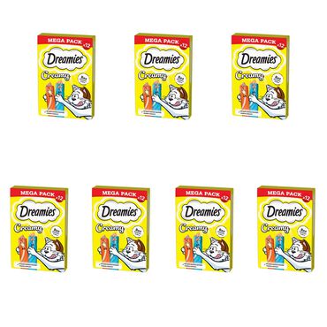DREAMIES_Przysmak dla kotów Dreamies Creamy Mega Pack, kurczak, łosoś, 84 x 10 g_1