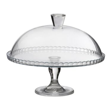 PASABAHCE_Patera na wypieki na nóżce Patisserie, 32 cm, z kloszem_1