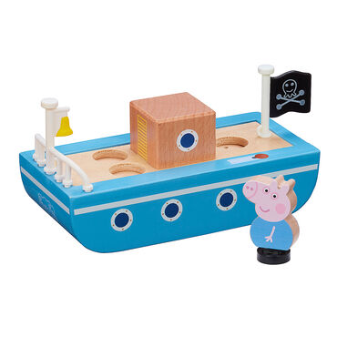 PEPPA_Zestaw drewniana łódka z figurką Peppa, podstawka Drop & Play_3