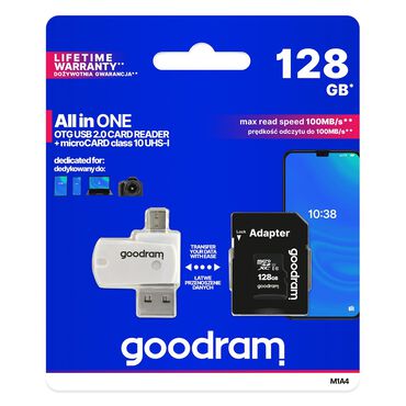 GOODRAM_Karta pamięci Goodram M1A4 Micro SDXC 128 GB, klasa 10, z adapterem i czytnikiem kart_1