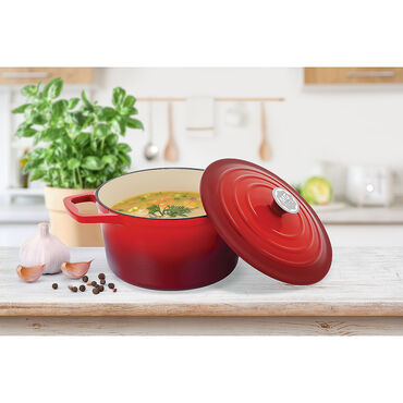 Garnek żeliwny MG Home Infinito, 2,1 l, czerwony