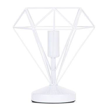 KONSIMO_Lampa stołowa Acos, 22 cm, biała, diament_1