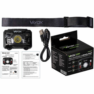 Latarka czołowa Vayox Pro VA0020, 100 lm, akumulatorowa