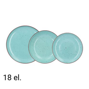 CHODZIEŻ_Zestaw obiadowy z porcelany na 6 osób Chodzież City Spokój Oceanu, 18 elementów, zielony_1