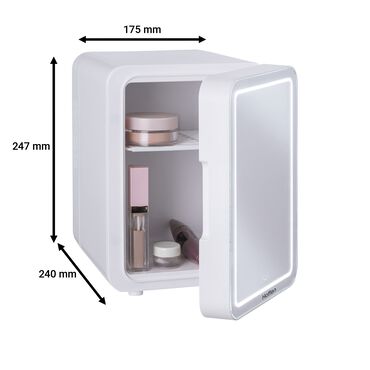 Lodówka kosmetyczna Hoffen, 4 l, 36 W, z lustrem LED, biała